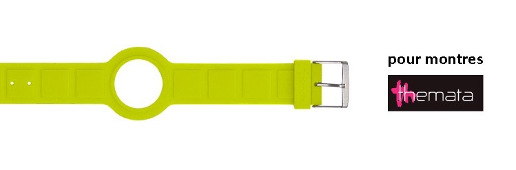 Bracelet pour montres Themata, Slim couleur Vert Anis thème Square