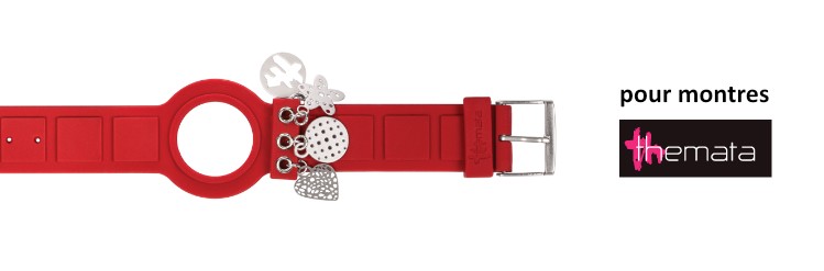 Bracelet interchangeable pour montres Themata, thème LCT couleur Rouge